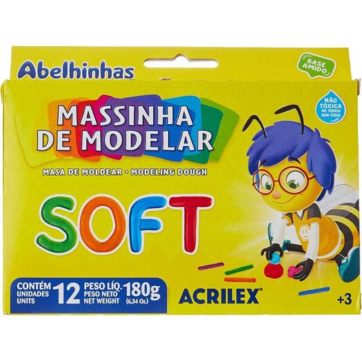 massa para modelar soft 12 cores base amido 7312 acrilex massa para modelar soft 12 cores base amido 7312 acrilex