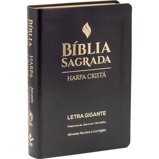 bíblia sagrada letra gigante com harpa crista - capa sintetica flexivel preta bíblia sagrada letra gigante com harpa crista - capa sintetica flexivel preta