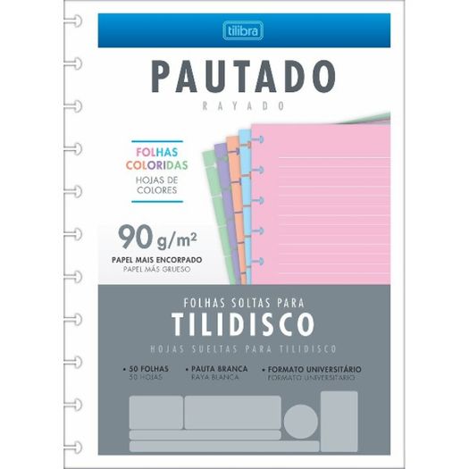 refil tilidisco universitário 50 folhas com pauta branca refil tilidisco universitário 50 folhas com pauta branca