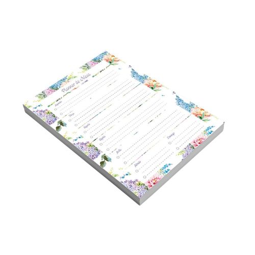 bloco de mesa a5 planner semanal cup of tea flores 5002 evertop