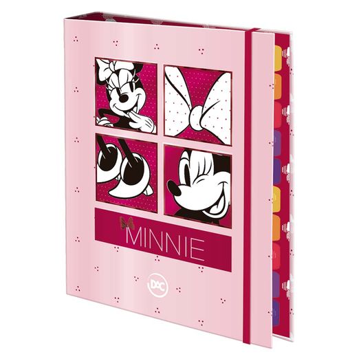 caderno fichário colegial 48f minnie mouse