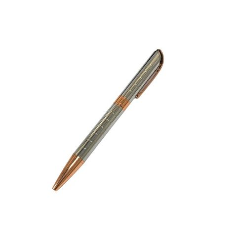 caneta esferográfica luxo metal prata e rose gold plm