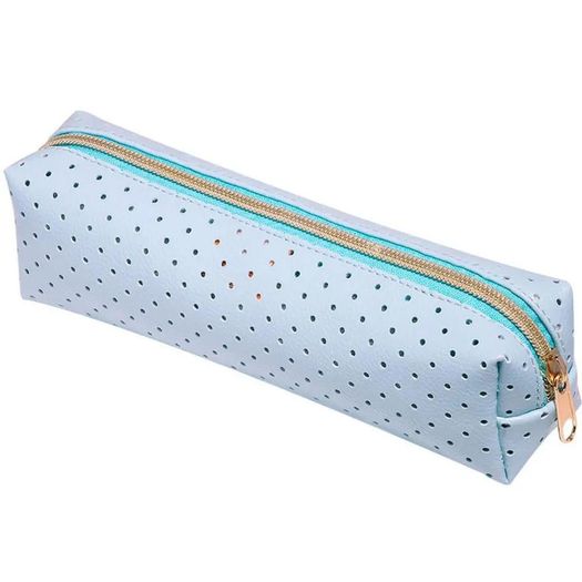 estojo simples perfurado azul pastel estojo simples perfurado azul pastel