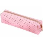 estojo simples perfurado rosa pastel