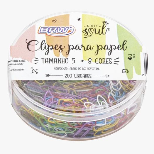 clips n5 com 200 unidades colorido clips n5 com 200 unidades colorido