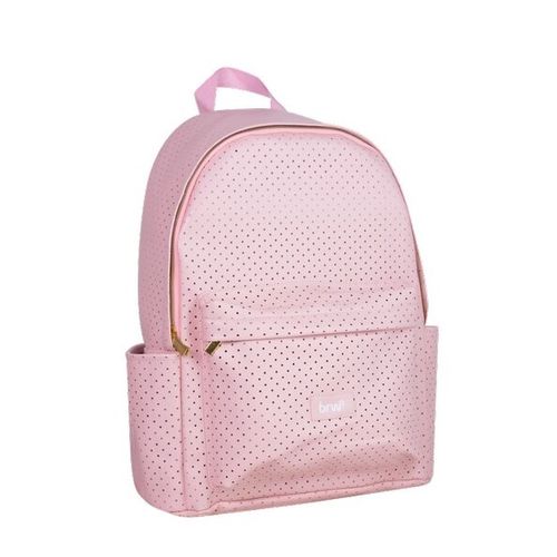 mochila com alça soul perfurada rosa pastel