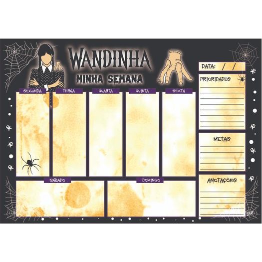 bloco de mesa planner semanal wandinha bloco de mesa planner semanal wandinha