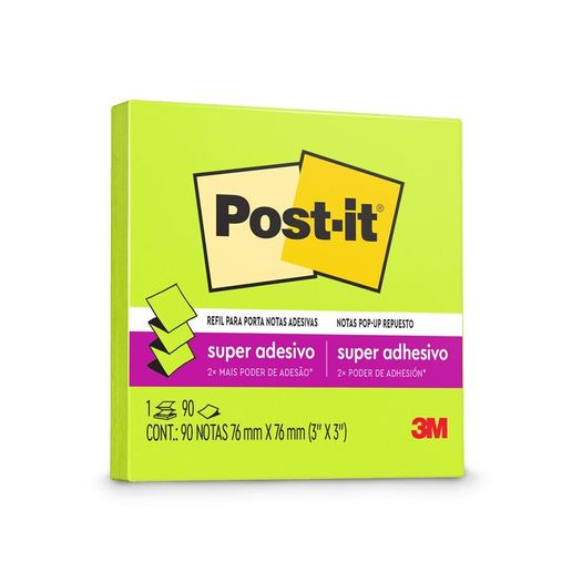 bloco refil post-it pop up 90 folhas verde neon bloco refil post-it pop up 90 folhas verde neon