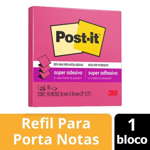 bloco post it pop up 76x76mm 90 folhas rosa claro/neon r330 3m