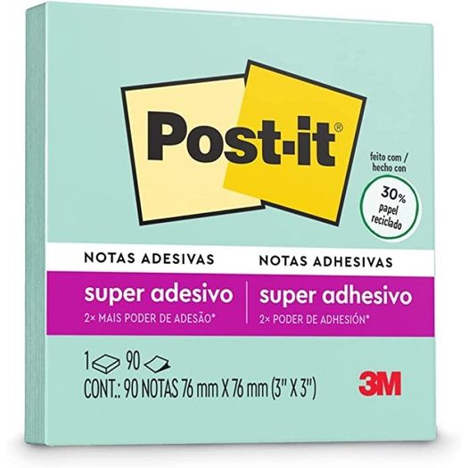 bloco post-it 90 folhas menta bloco post-it 90 folhas menta