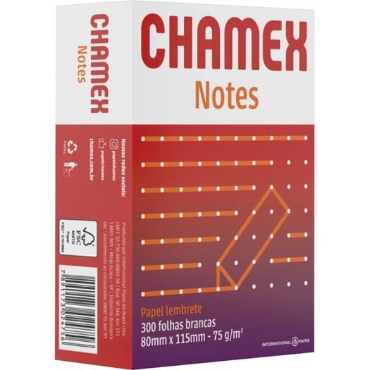 bloco anotação sem pauta chamex notes 75 grramas 80x115mm 300 folhas bloco anotação sem pauta chamex notes 75 grramas 80x115mm 300 folhas