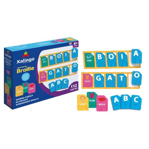 quebra-cabeça de encaixe aprendendo braille
