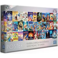 quebra-cabeca-1500-pecas-panoramico-disney-100-anos-posters-game-office-toyster