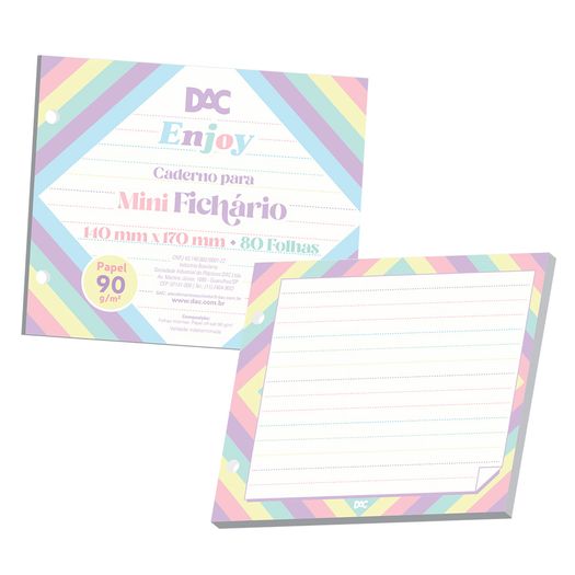 refil caderno mini fichário enjoy 90 gramas com 80 folhas refil caderno mini fichário enjoy 90 gramas com 80 folhas