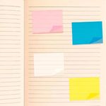 bloco anotações adesivo transparente 1 unidade diversas cores