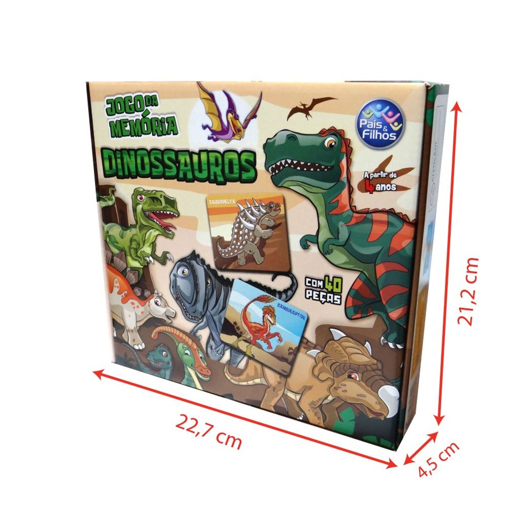 Jogo Da Memória Dinossauros 7269 Pais E Filhos - Livrarias Curitiba