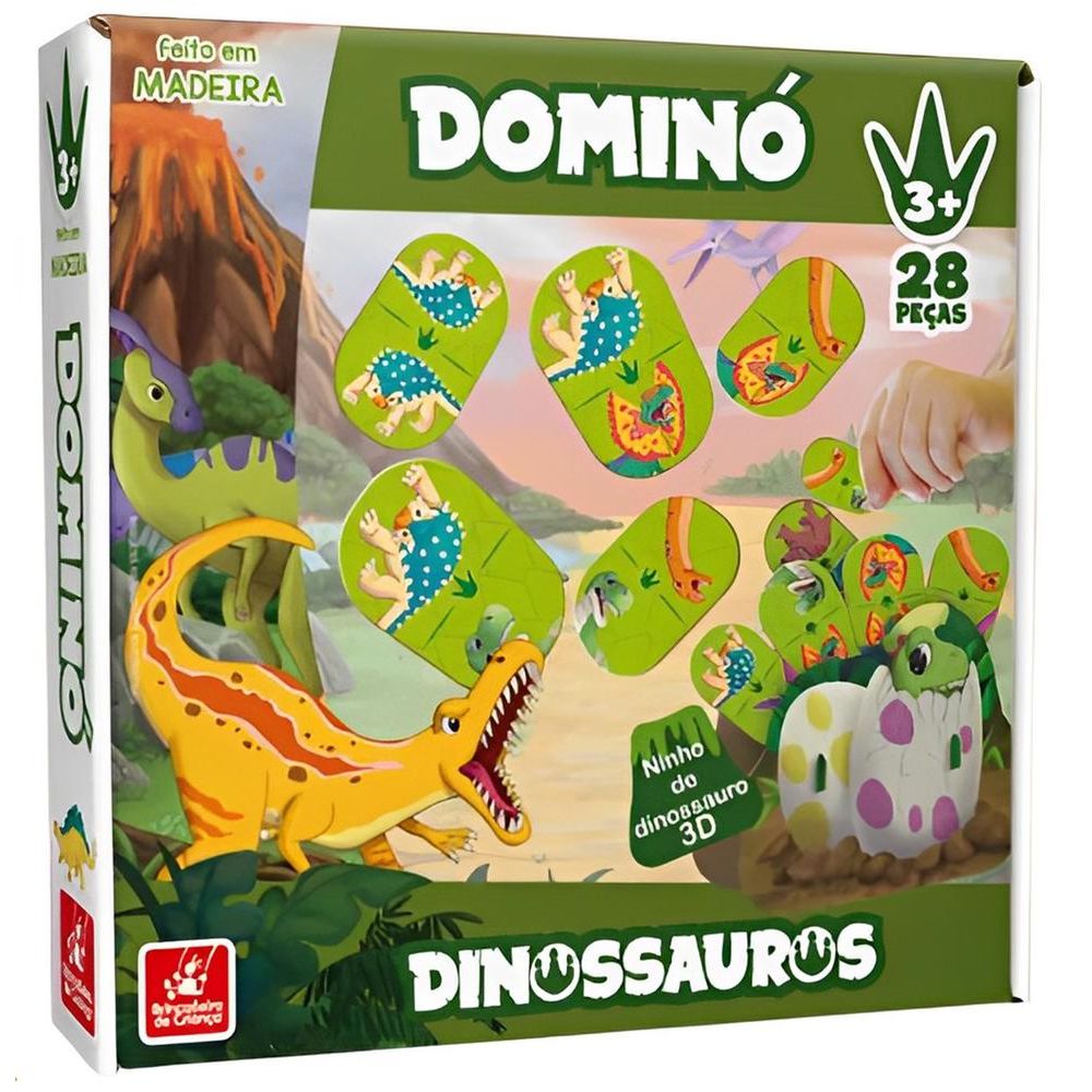 Jogo Da Memória 40 Peças Dinossauros Pais e Filhos