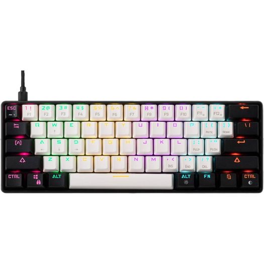teclado mecânico aura gk2 branco e preto switch blue (aura gk2 wb) - gamdias teclado mecânico aura gk2 branco e preto switch blue (aura gk2 wb) - gamdias