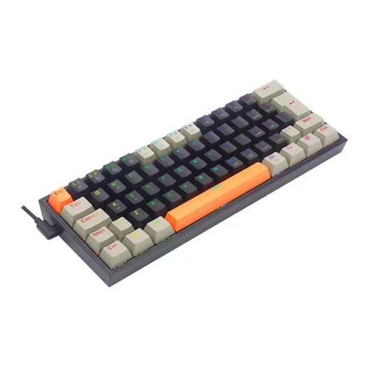 teclado mecânico fizz rgb laranja preto e cinza switch marrom (k617rgb-og bk gy) - redragon teclado mecânico fizz rgb laranja preto e cinza switch marrom (k617rgb-og bk gy) - redragon