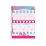 caderno universitário 1x1 80 folhas capa dura barbie teen