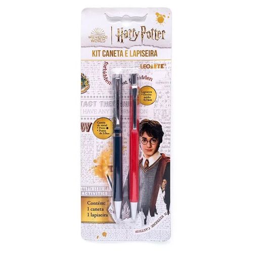 caneta esferográfica + lapiseira harry potter