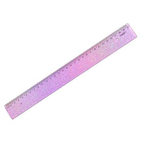 régua 30cm new line holográfica glitter lilás