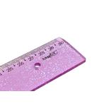 régua 30cm new line holográfica glitter lilás waleu