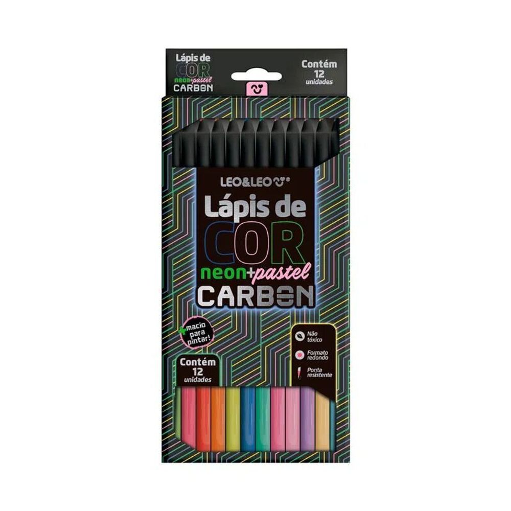 Lápis de cor Carbon Leo&Leo com 24 cores