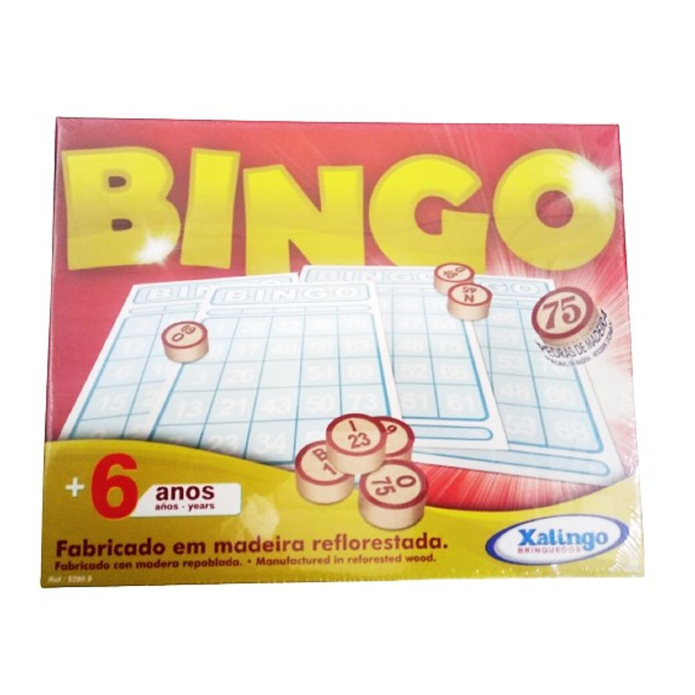 Bingo Jogo Cartelas Em Madeira Infantil Brinquedo Completo