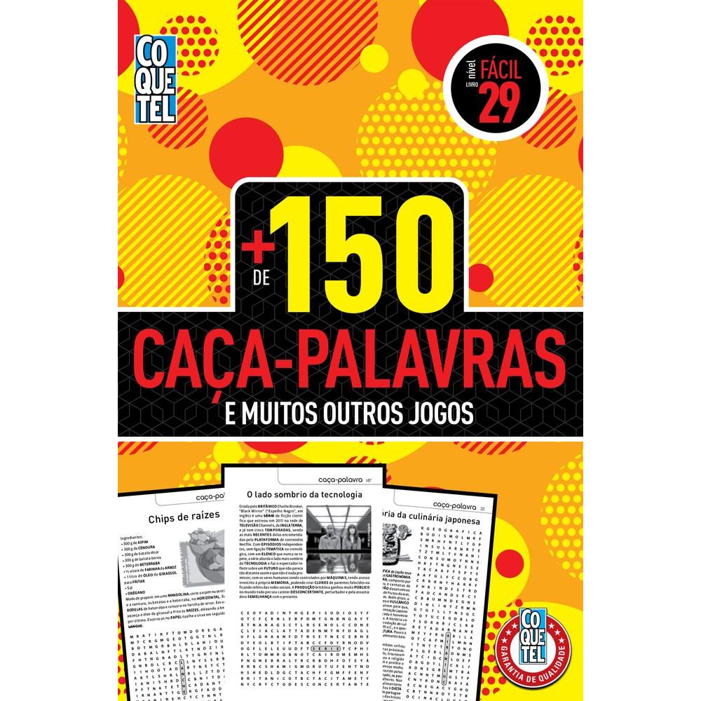 LIVRO COQUETEL MAIS 150 CAÇA PALAVRAS NÍVEL FÁCIL ED 26