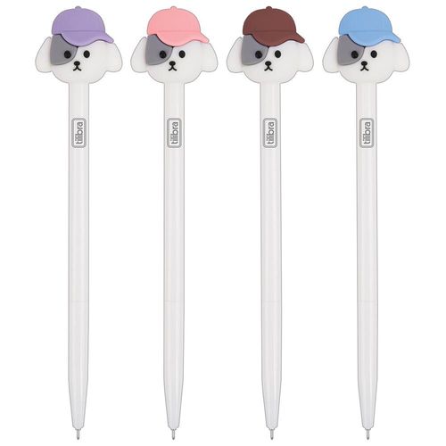 caneta gel 0.5 retrátil doguinho sortido 345091 tilibra