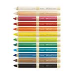 giz de cera ecogiz 12 cores + apontador giz de cera ecogiz 12 cores + apontador