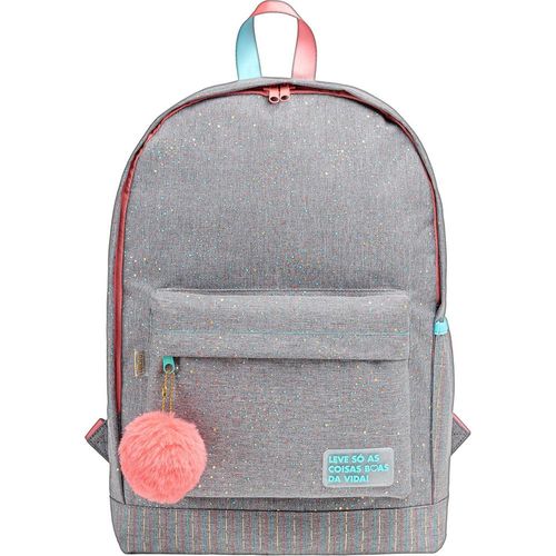 mochila com alça academie dots cinza