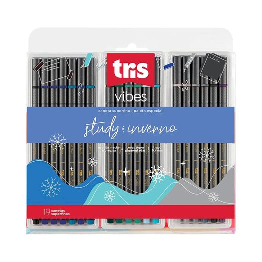 caneta hidrográfica 19 cores super fina vibes inverno caneta hidrográfica 19 cores super fina vibes inverno