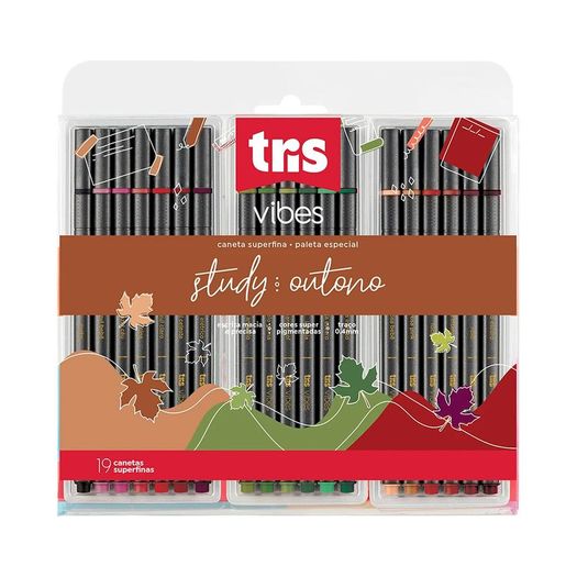 caneta hidrográfica 19 cores super fina vibes outono caneta hidrográfica 19 cores super fina vibes outono