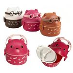 marmita formato urso com 1 talher de plástico diversas cores marmita formato urso com 1 talher de plástico diversas cores