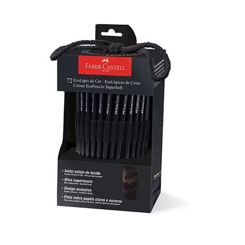 lápis de cor 72 cores supersoft ecolápis com estojo de tecido