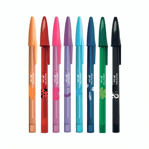 caneta esferográfica 8 cores jetlux