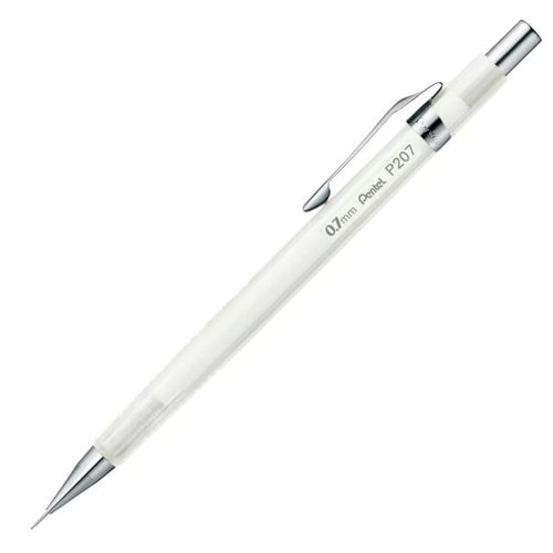lapiseira 0,7mm sharp clena branco transparente p207cl-wpb pentel avulso