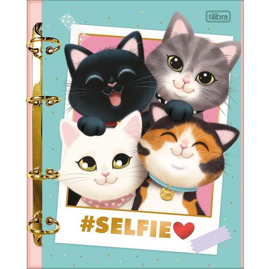 caderno fichário colegial 80 folhas purrfect cats