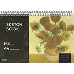 caderno sketchbook 44 folhas 150 gramas espiral the national gallery sem pauta sd