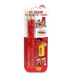 kit escolar lápis jumbo arco-íris turma da mônica 3 peças kit escolar lápis jumbo arco-íris turma da mônica 3 peças