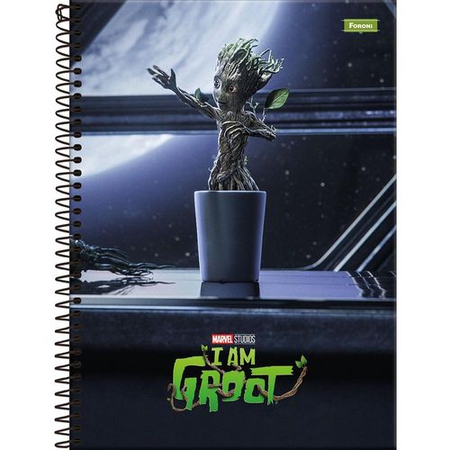 caderno universitário 1x1 80 folhas capa dura groot foroni