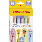 caneta hidrográfica com 6 cores color pastel compactor caneta hidrográfica com 6 cores color pastel compactor