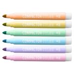 caneta hidrográfica com 6 cores color pastel compactor