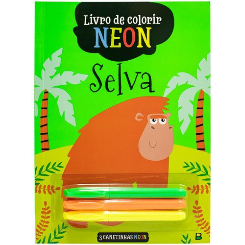 livro de colorir neon - selva
