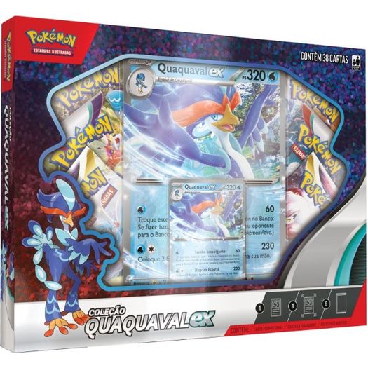 pokémon - box parceiros de paldea - meowscarada ex ou quaquaval ou skeledirge pokémon - box parceiros de paldea - meowscarada ex ou quaquaval ou skeledirge