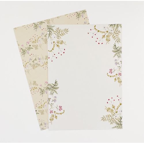 papel de carta wild flowers rosa 4 folhas