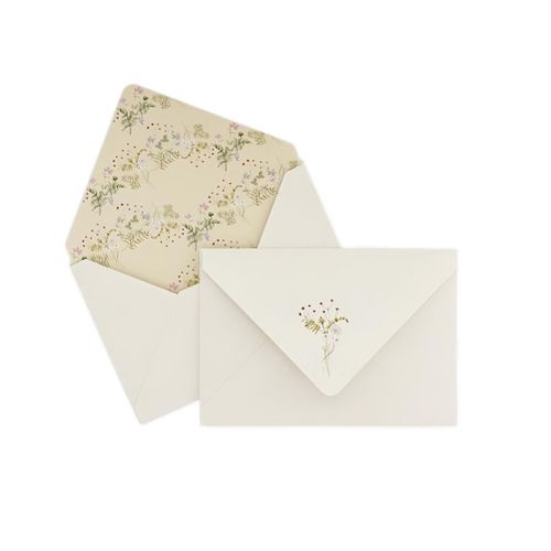 envelope papel de carta wild flowers rosa 4 unidades