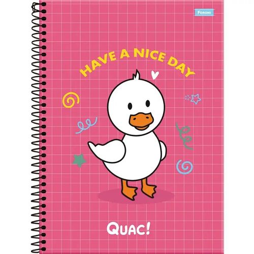 caderno universitário 1x1 80 folhas capa dura quac foroni